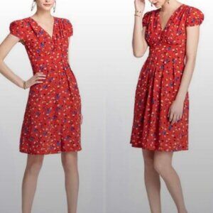 Hi There Karen Walker Red Floral Dress Size 14 Anthropologie